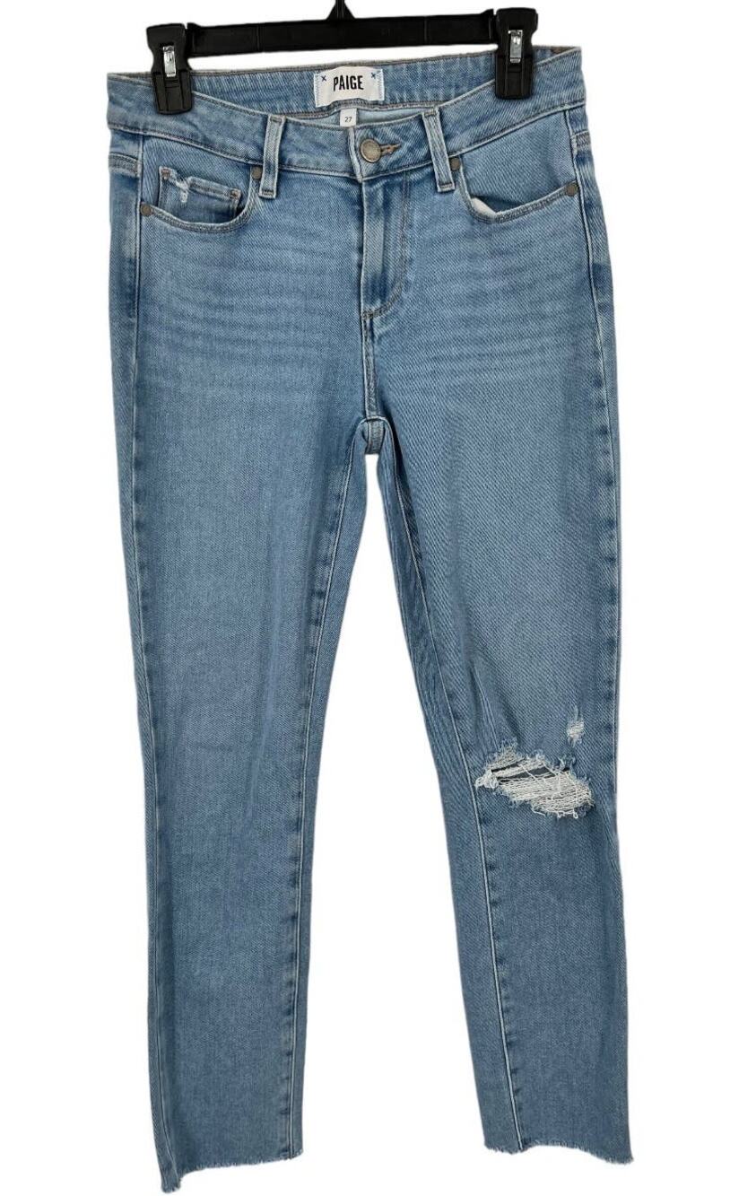 Paige Jeans Kylie crop raw hem light blue size 27